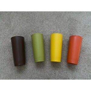 Vintage Tupperware Cup Set of 4 Tall Cups 70’s Colors Vintage 1348